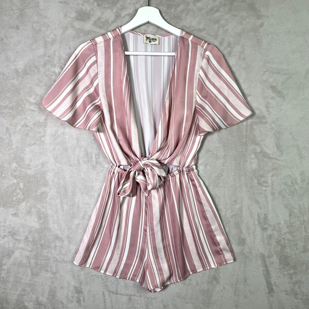 Show Me Your Mumu‎ Gia Romper Striped Pink Size Small Boho Festival Y2K